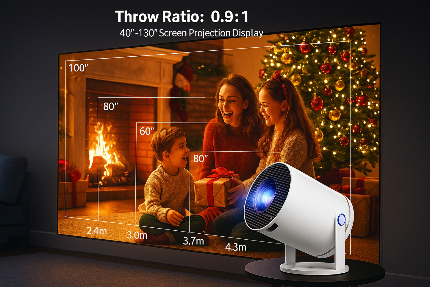 Spotivio Projecteur 4K Portable